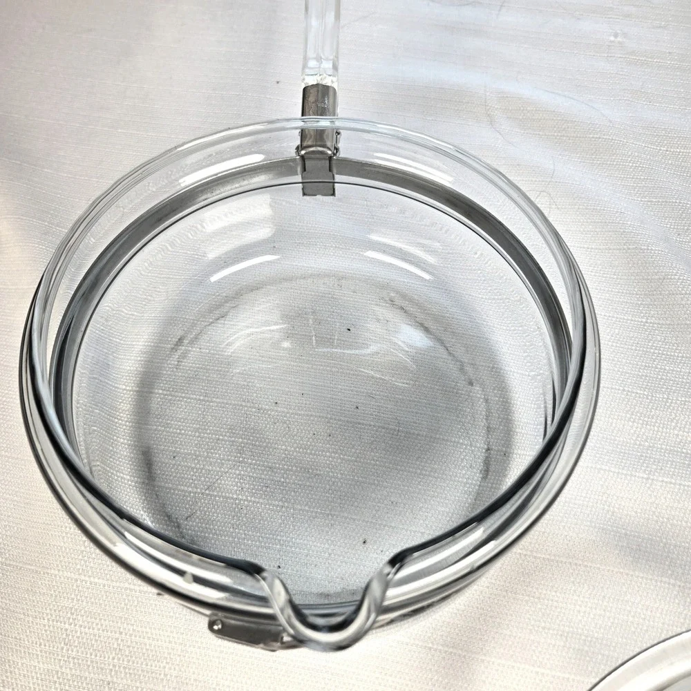 Vintage Pyrex Stovetop Flameware Clear Glass‎ 1.5 Quart Saucepan with Lid